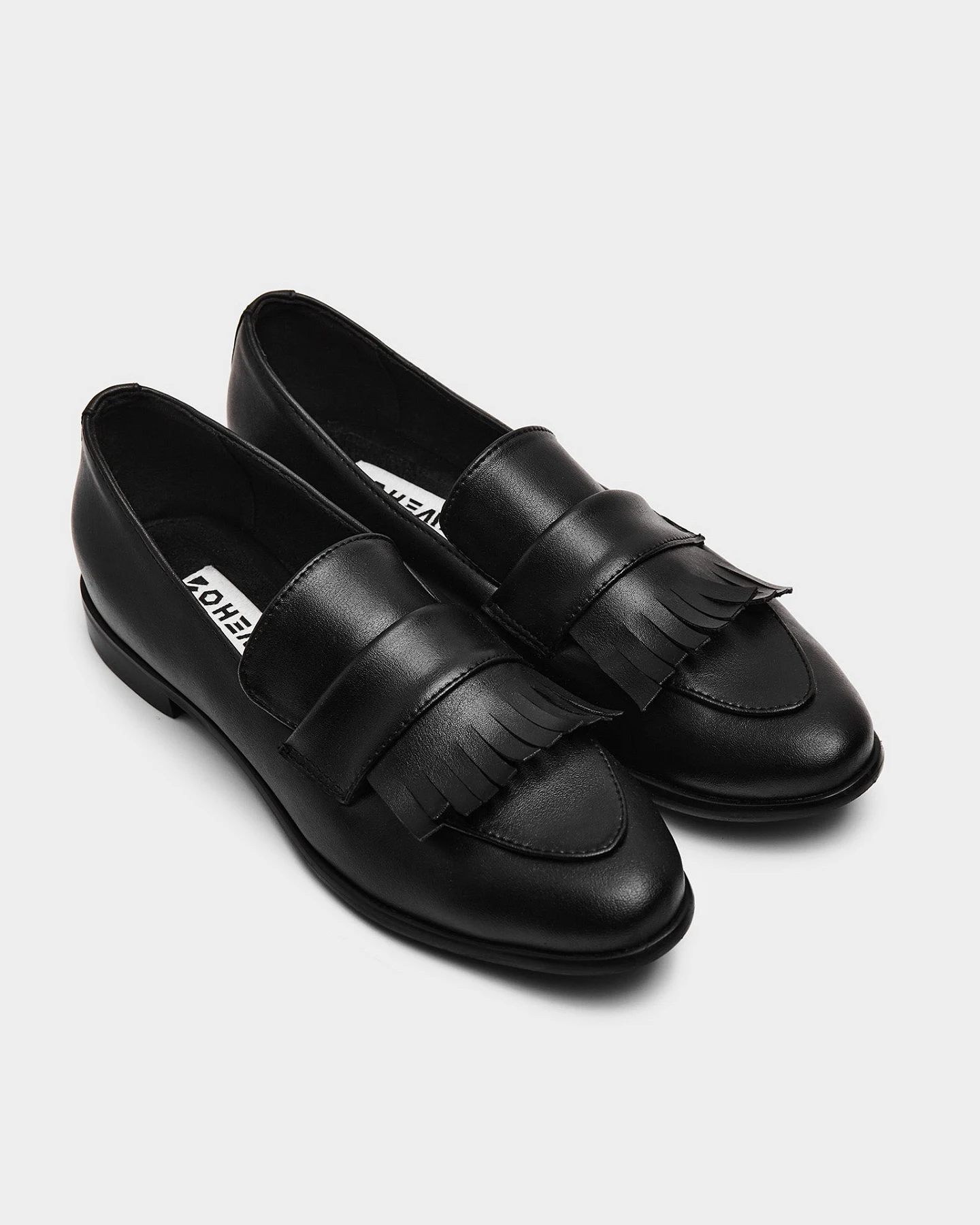 BOHEMA Damen vegan Loafer Penny Schwarz – Ansicht 2