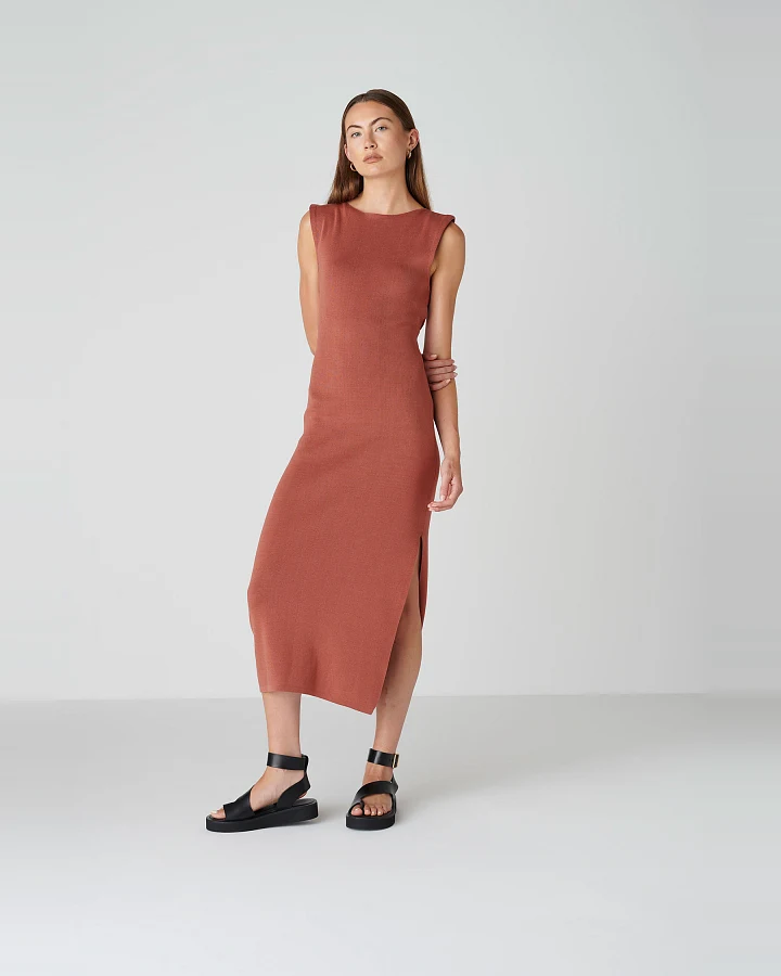 Floria Collective Damen vegan Kleid Ana Kupferbraun