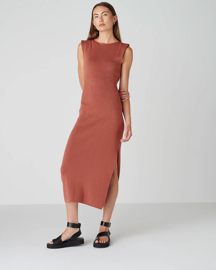 Floria Collective Damen vegan Kleid Ana Kupferbraun