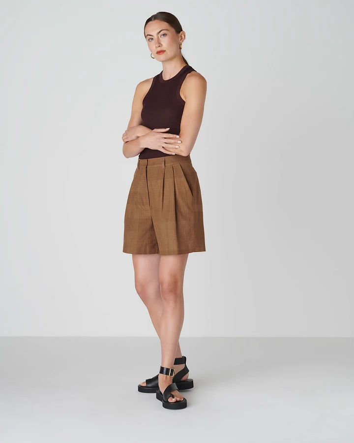 Floria Collective Damen vegan Shorts Bièl Cappuccino Braun