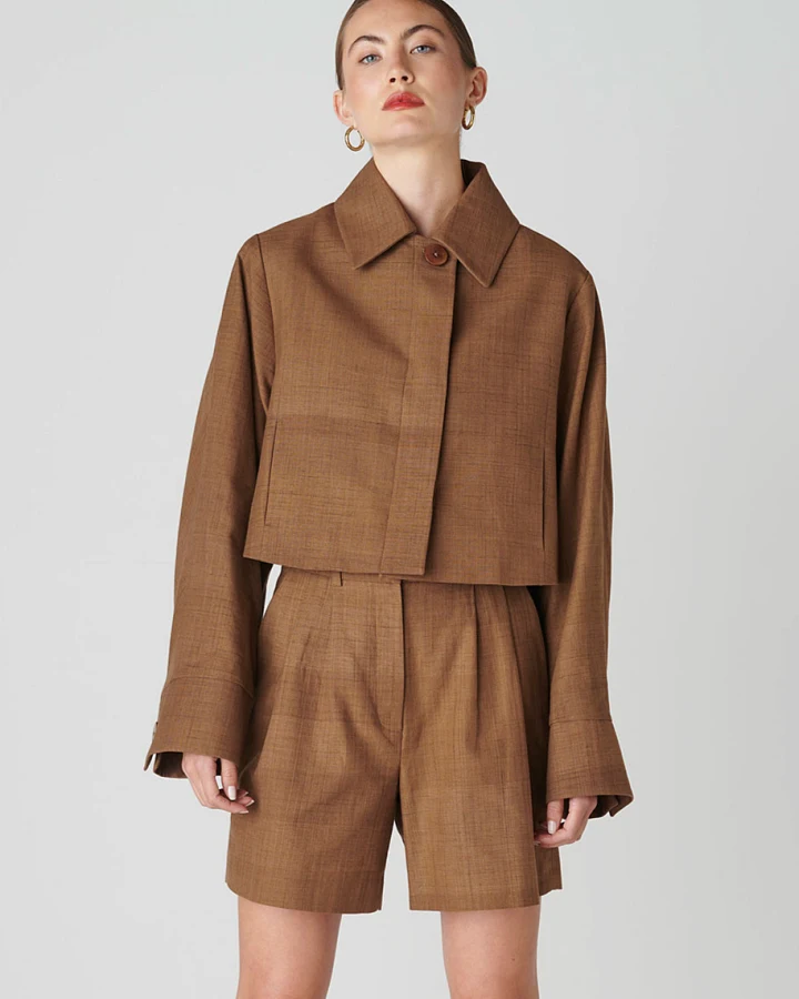 Floria Collective Damen vegan Jacke Juni Cappuccino Braun