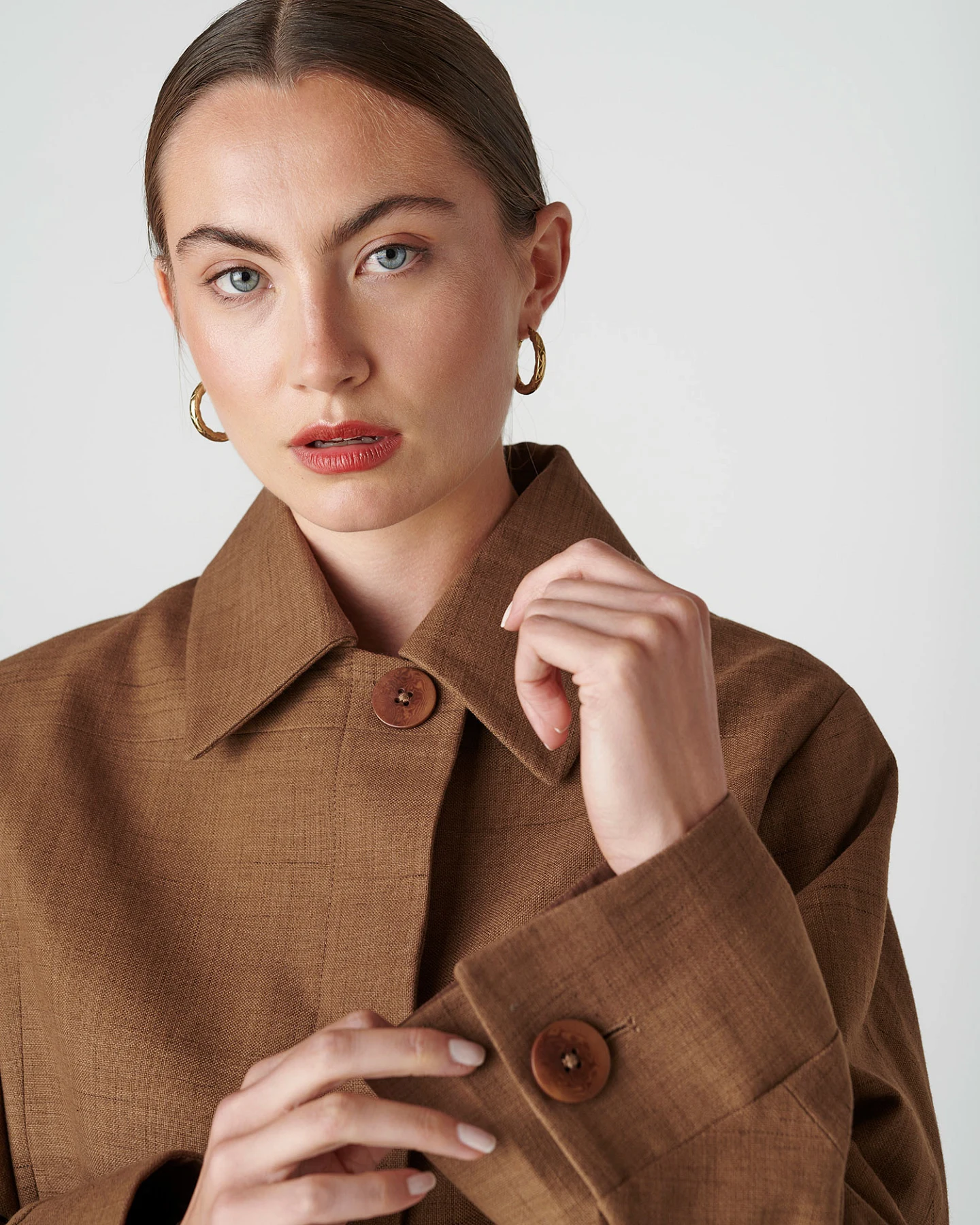 Floria Collective Damen vegan Jacke Juni Cappuccino Braun – Ansicht 2
