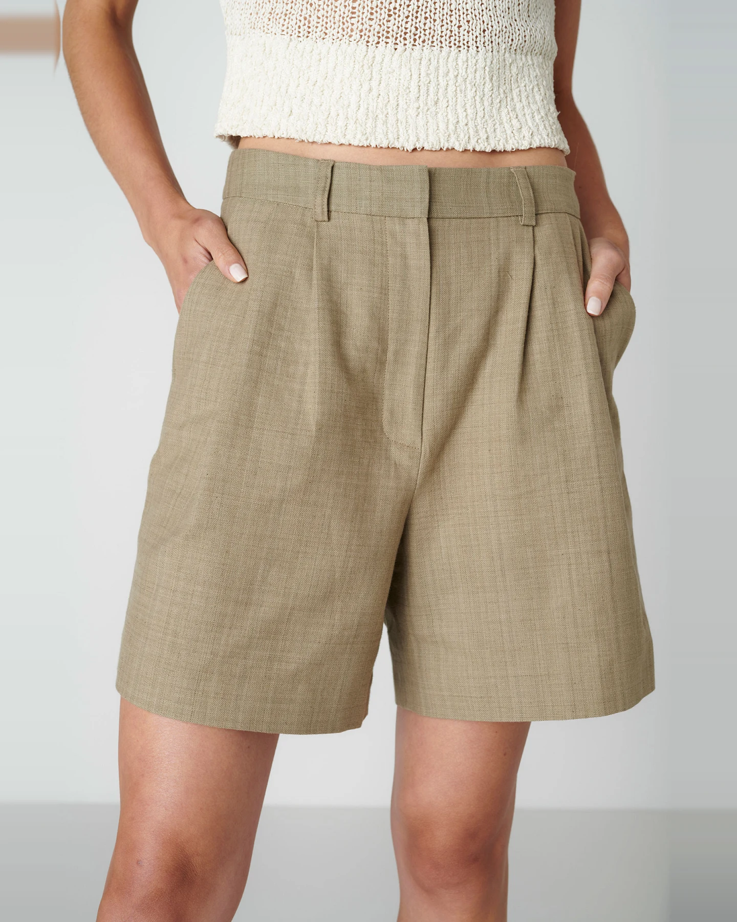 Floria Collective Damen vegan Shorts Bièl Sagegreen – Ansicht 2