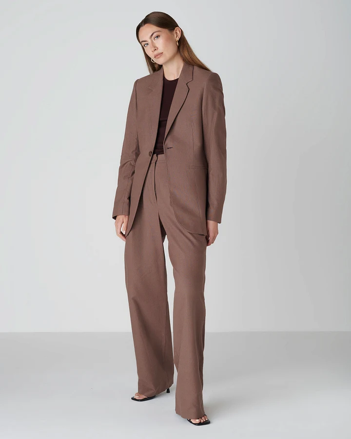Floria Collective Damen vegan Blazer Janne Schokoladenbraun