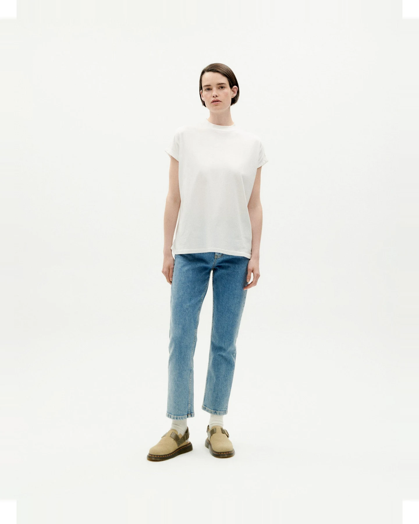 Thinking MU Damen vegan Basic T-Shirt Volta Weiß – Ansicht 2