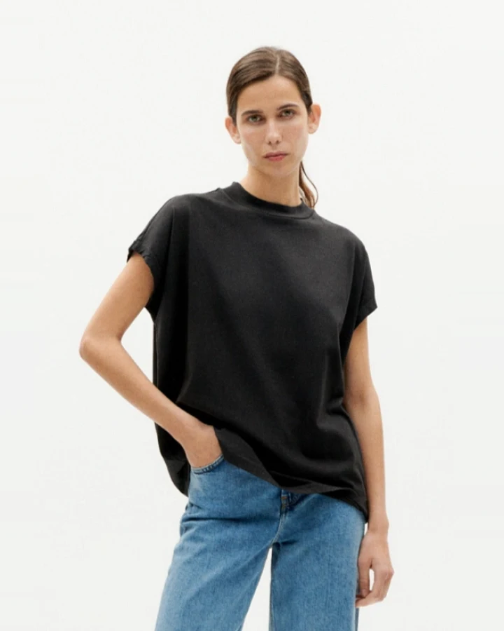 Thinking MU Damen vegan Basic T-Shirt Volta Schwarz
