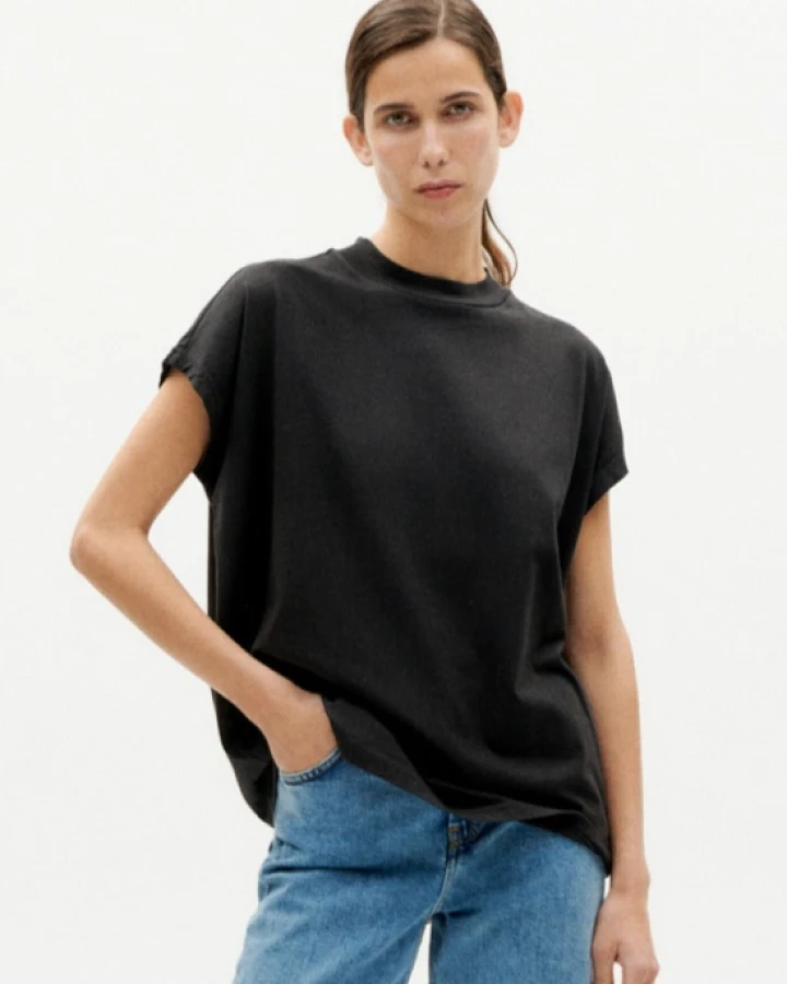 Thinking MU Damen vegan Basic T-Shirt Volta Schwarz