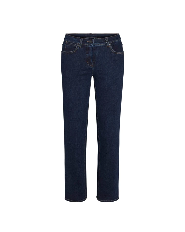 LAURIE Damen vegan Jeans Marple Straight Mittellang Dunkelblau Denim