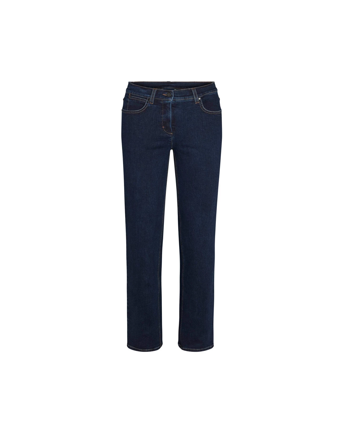LAURIE Damen vegan Jeans Marple Straight Mittellang Dunkelblau Denim – Ansicht 2