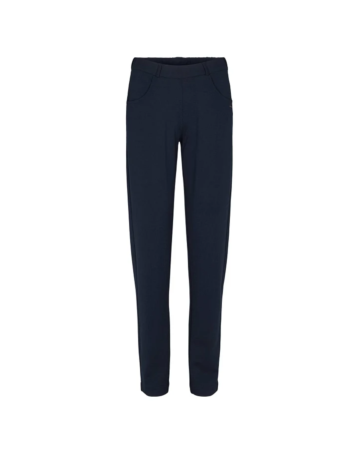 LAURIE Damen vegan Hose Kelly Regular Jersey Mittellang Schwarz Gebürstet