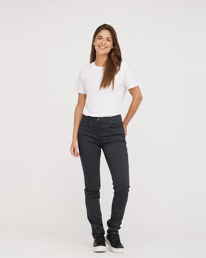 LAURIE Damen vegan Hose Laura Slim Medium Length Anthrazit