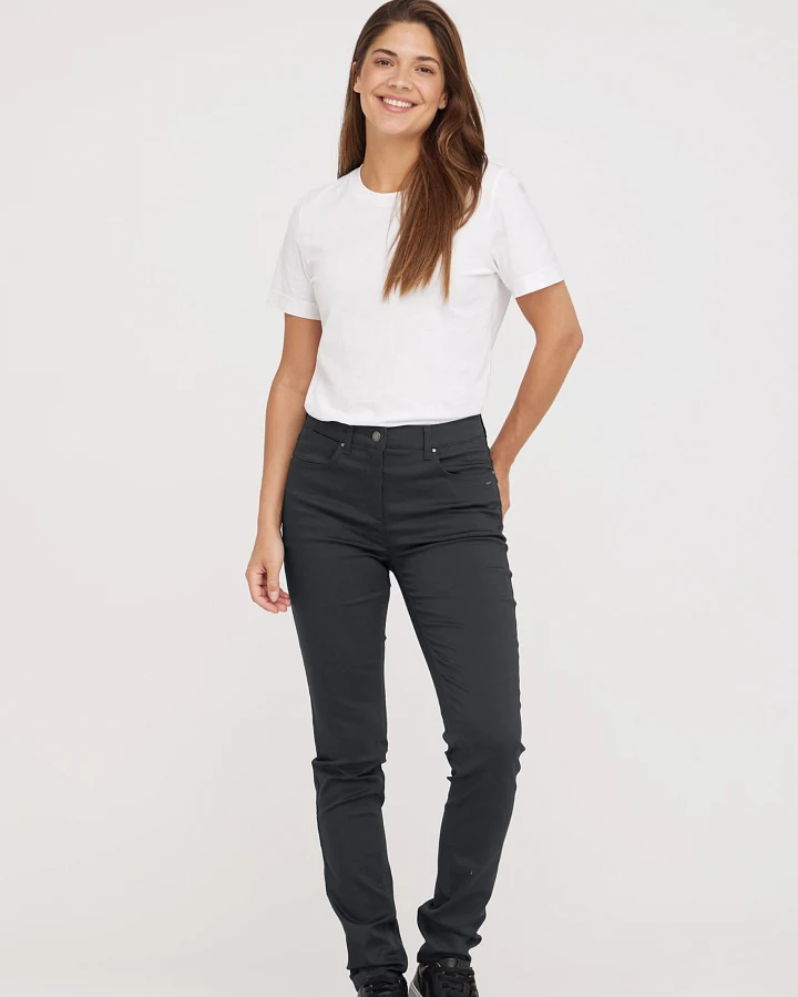 LAURIE Damen vegan Hose Laura Slim Medium Length Anthrazit