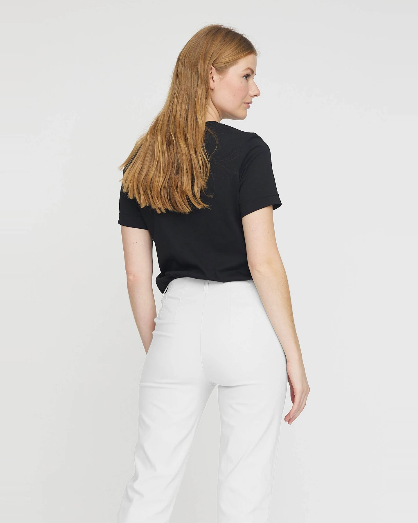LAURIE Damen vegan Hose Anabelle Regular Capri Medium Length Weiß – Ansicht 2