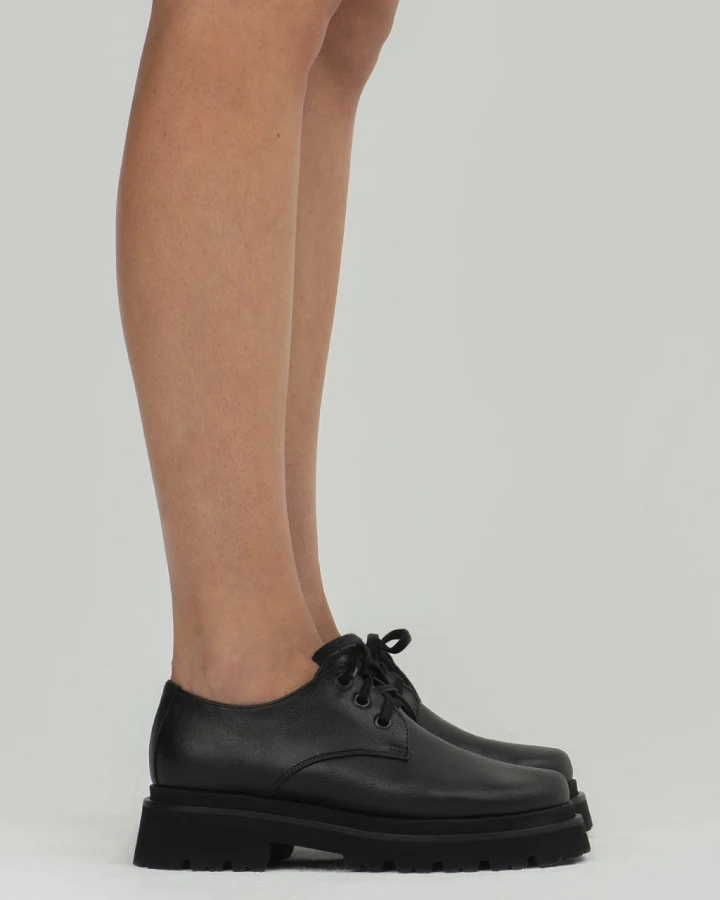 BOHEMA Damen vegan Chunky Derbs No.2 Schwarz