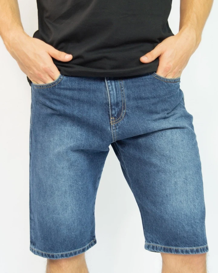 TORLAND Herren vegan Denim Shorts Shane Mid Indigoblau