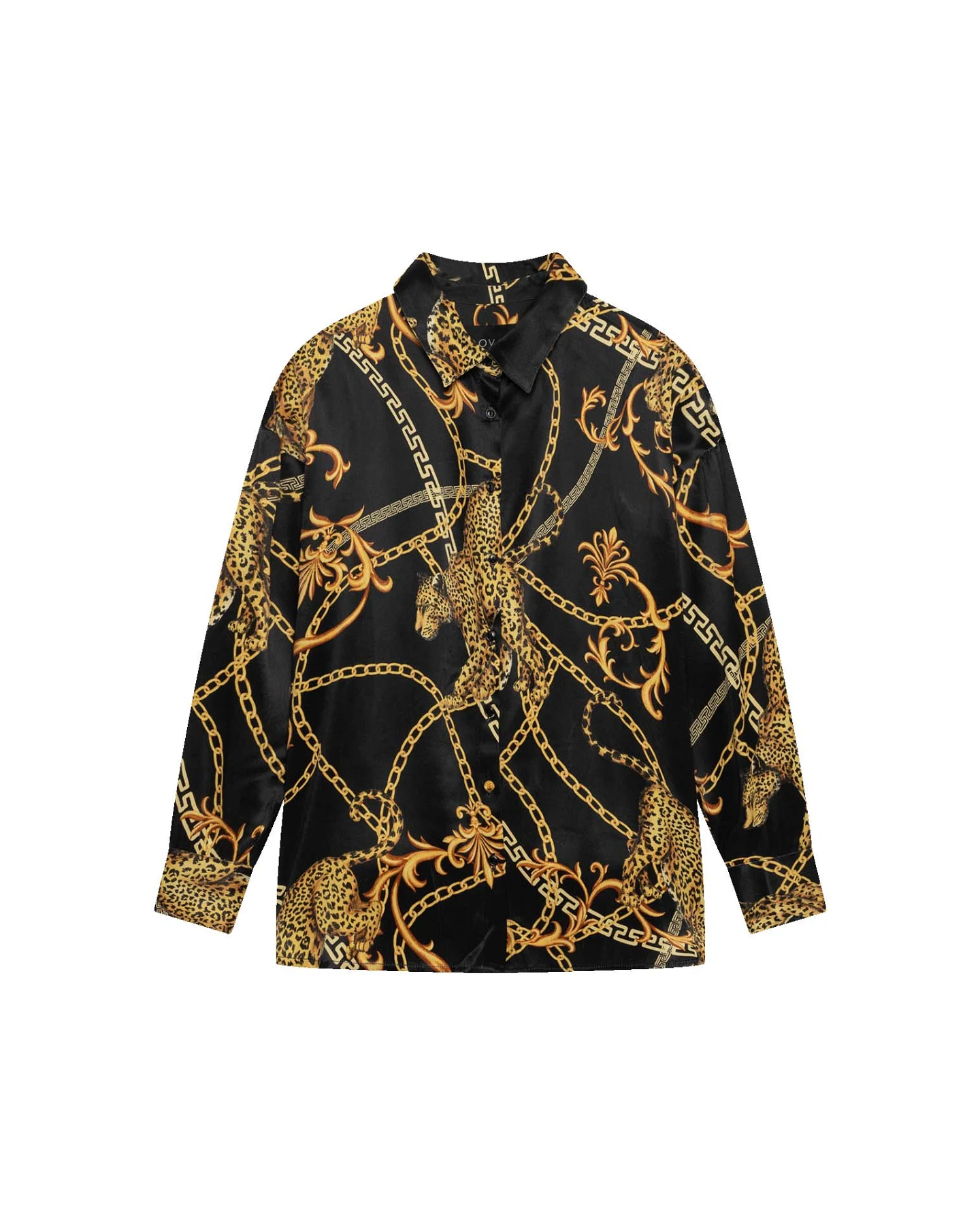 LOVJOI Damen vegan Bluse Alaiya Jaguar Barock Schwarz – Ansicht 2