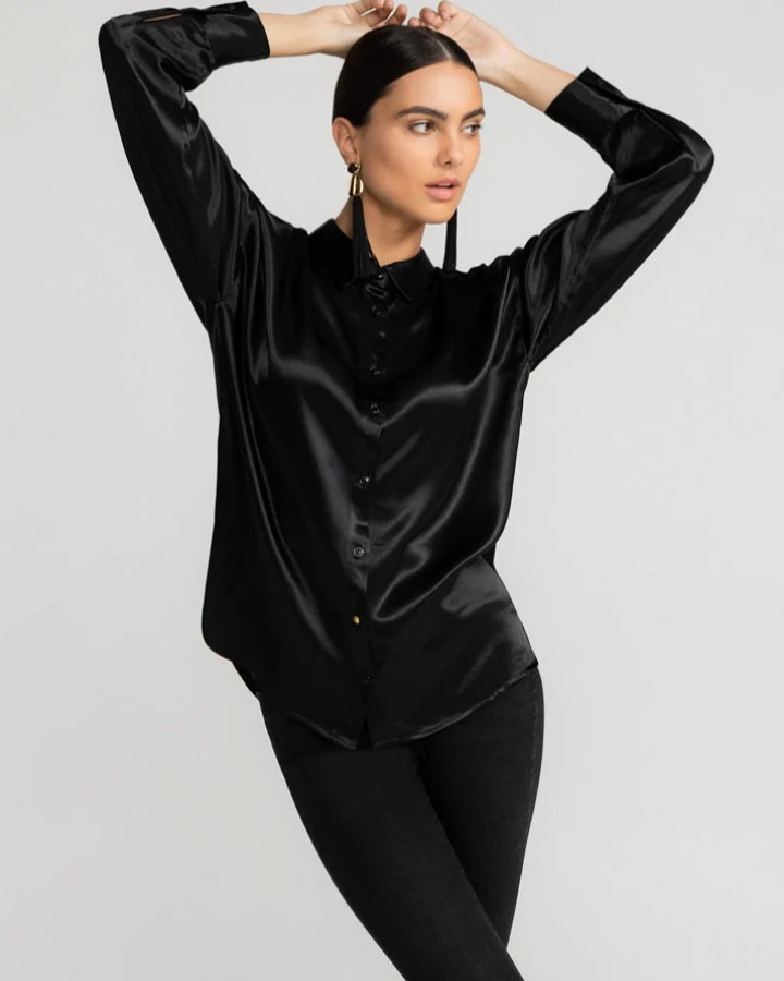 LOVJOI Damen vegan Bluse Alaiya Black