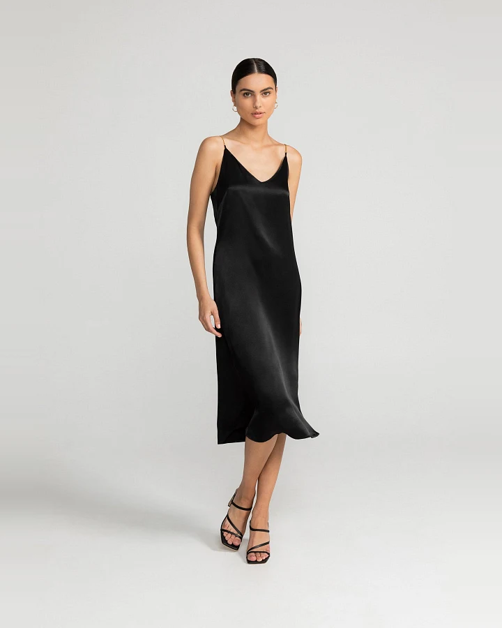 LOVJOI Damen vegan Kleid Elanie Schwarz