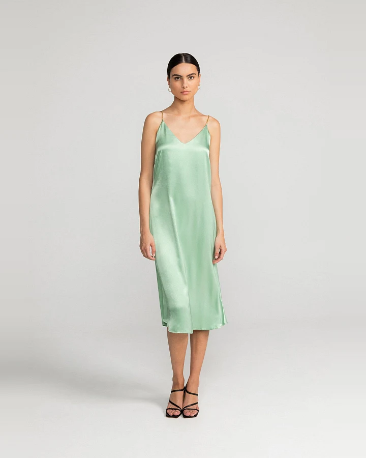 LOVJOI Damen vegan Kleid Elanie Mild Grün