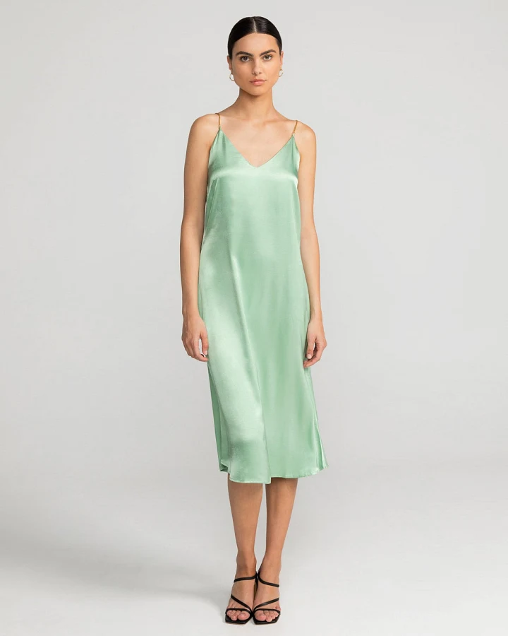 LOVJOI Damen vegan Kleid Elanie Mild Grün