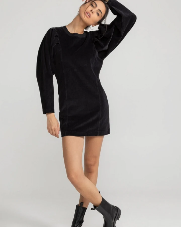LOVJOI Damen vegan Kleid Aminea Schwarz