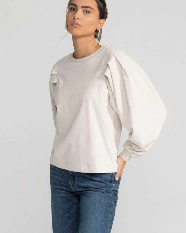 LOVJOI Damen vegan Sweatshirt Malvine Misty Beige