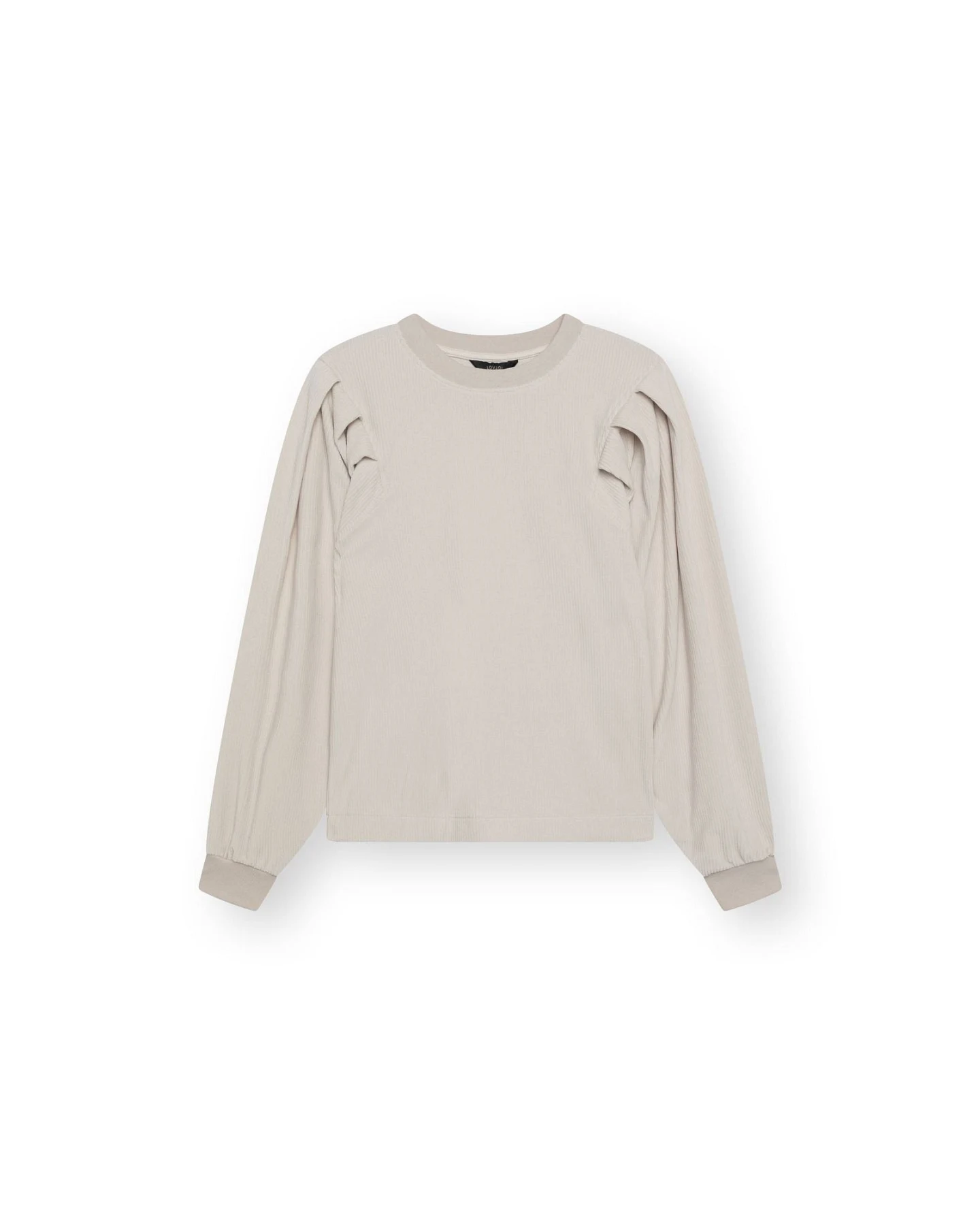 LOVJOI Damen vegan Sweatshirt Malvine Misty Beige – Ansicht 2
