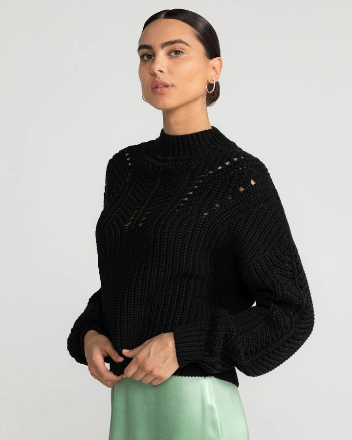 LOVJOI Damen vegan Pullover Aleika Schwarz