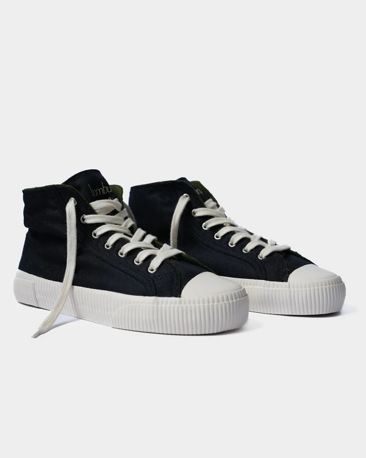 Bamburista Damen vegan Hoch Sneaker Damen Marienkäfer Corvino Nacht Schwarz