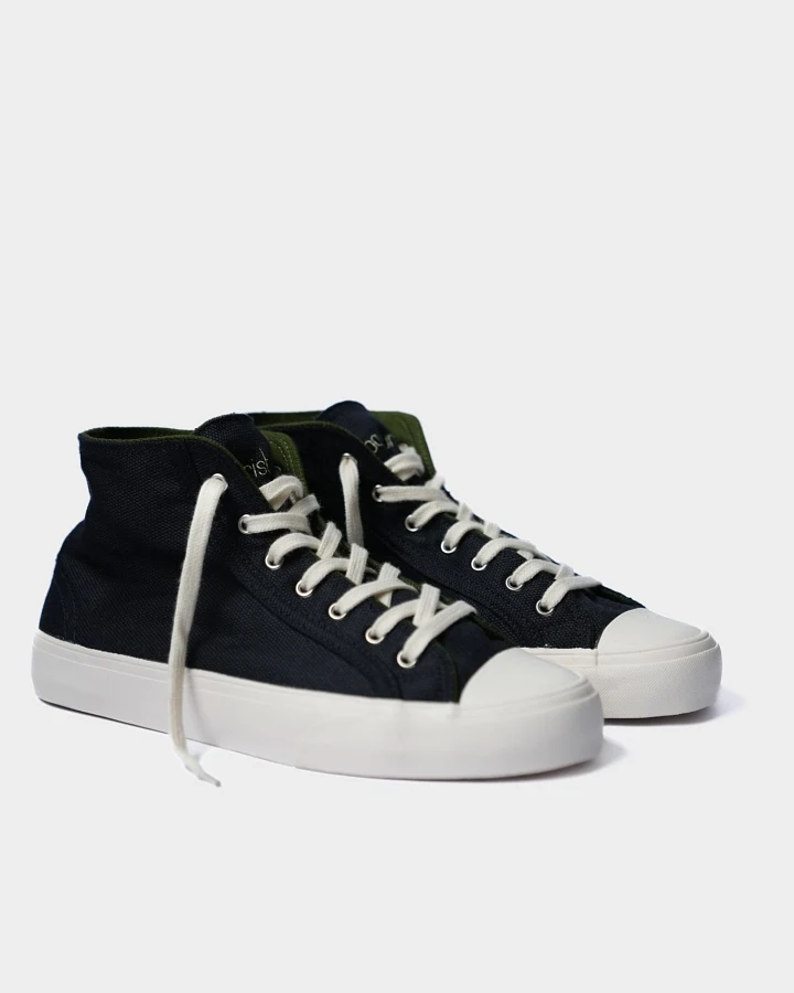 Bamburista Herren vegan Hoch Sneaker Herren Grasshopper Corvino Nacht Schwarz