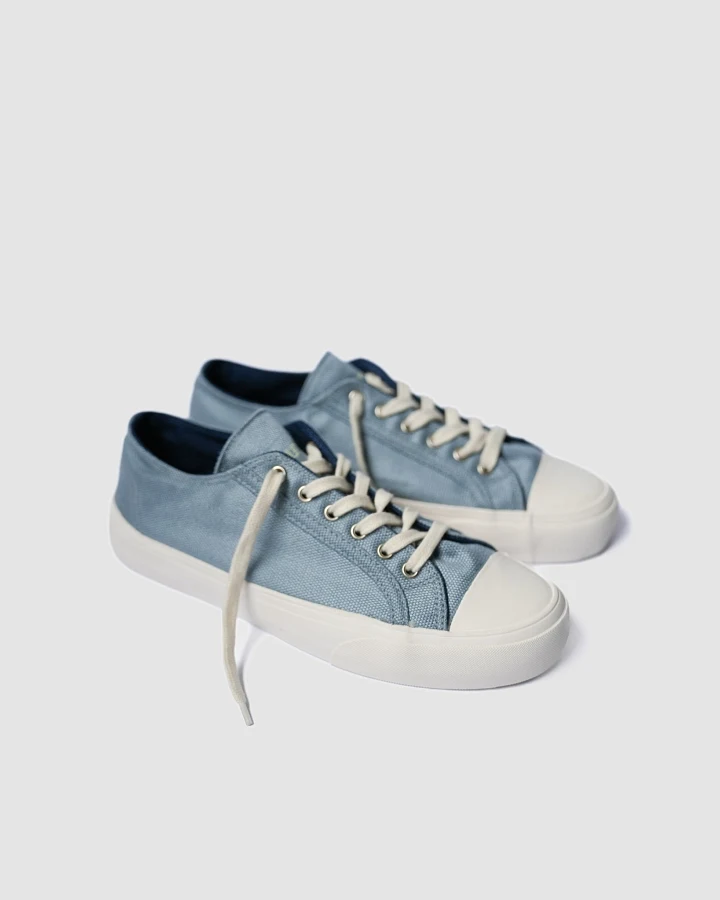 Bamburista Herren vegan Niedrig Sneaker Herren Grasshopper Kawasemo Denim Blau