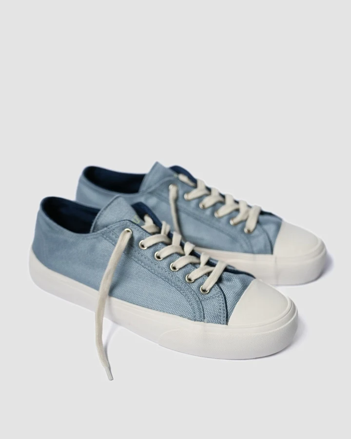 Bamburista Herren vegan Niedrig Sneaker Herren Grasshopper Kawasemo Denim Blau