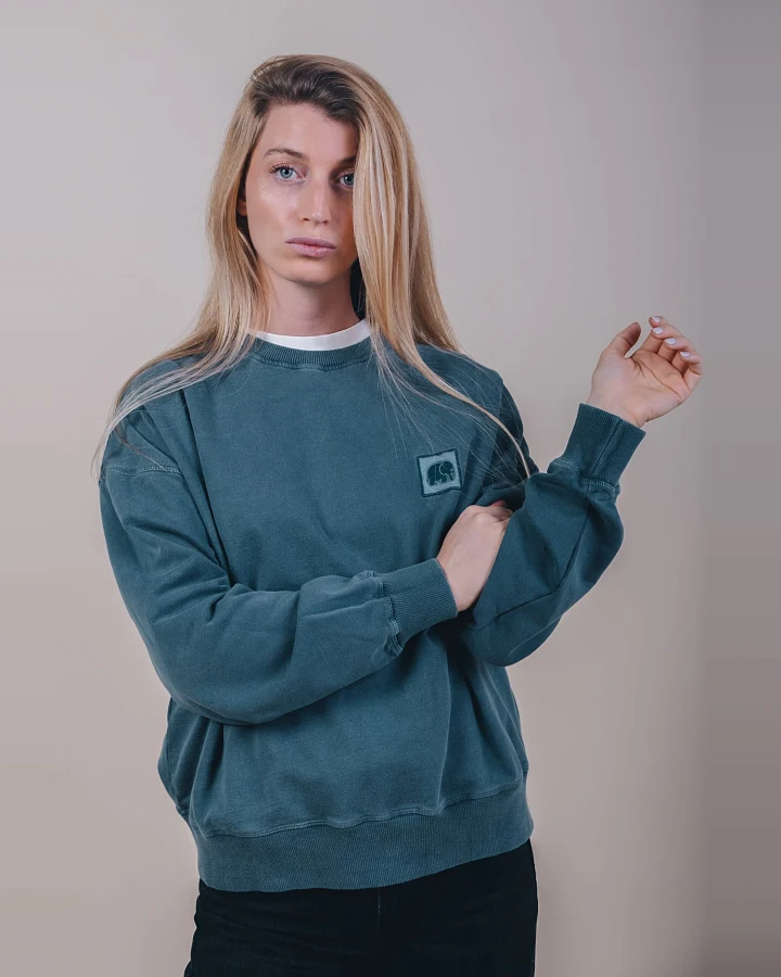 Trendsplant Damen vegan Oversized Pullover Espliego - Elm Grün