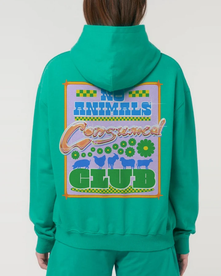 Plant Faced Clothing Damen vegan Hoodie No Animals Consumed Club Grün