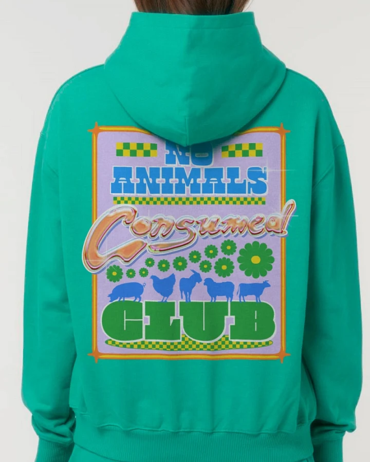 Plant Faced Clothing Damen vegan Hoodie No Animals Consumed Club Grün