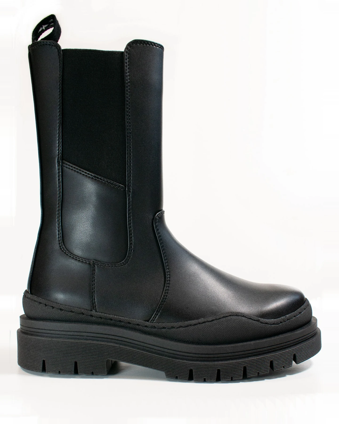 Will's Vegan Store Damen vegan Track Sole Chelsea Mid-Height Boots Schwarz – Ansicht 2
