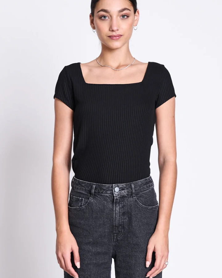 JAN 'N JUNE Damen vegan T-Shirt Arima Schwarz