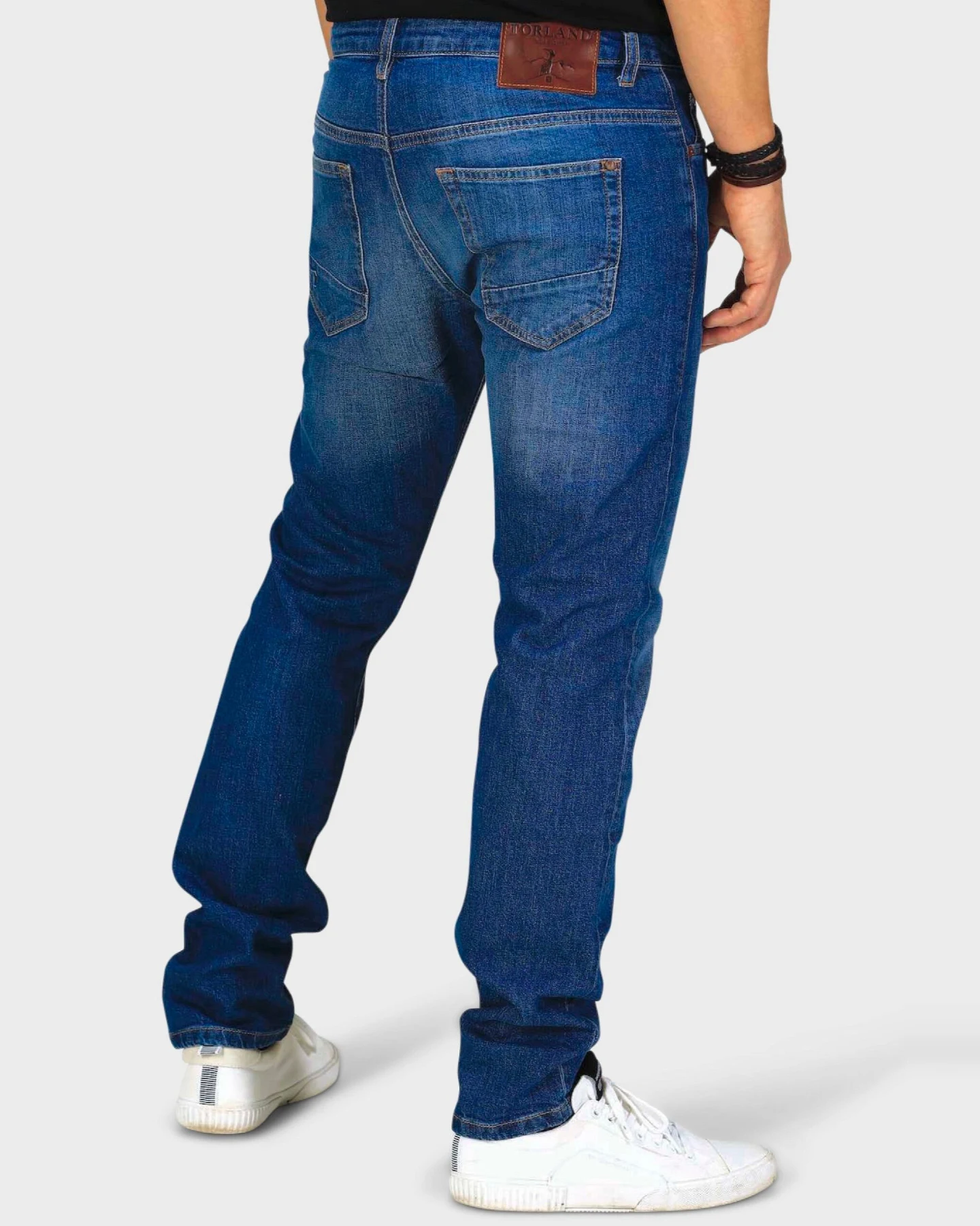 TORLAND Herren vegan Jeans Slim Fit Benny Mid Indigoblau – Ansicht 2