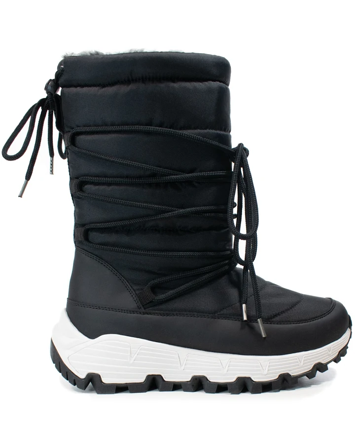 Will's Vegan Store Damen vegan Wvsport Gesteppte Damen Schneestiefel Schwarz