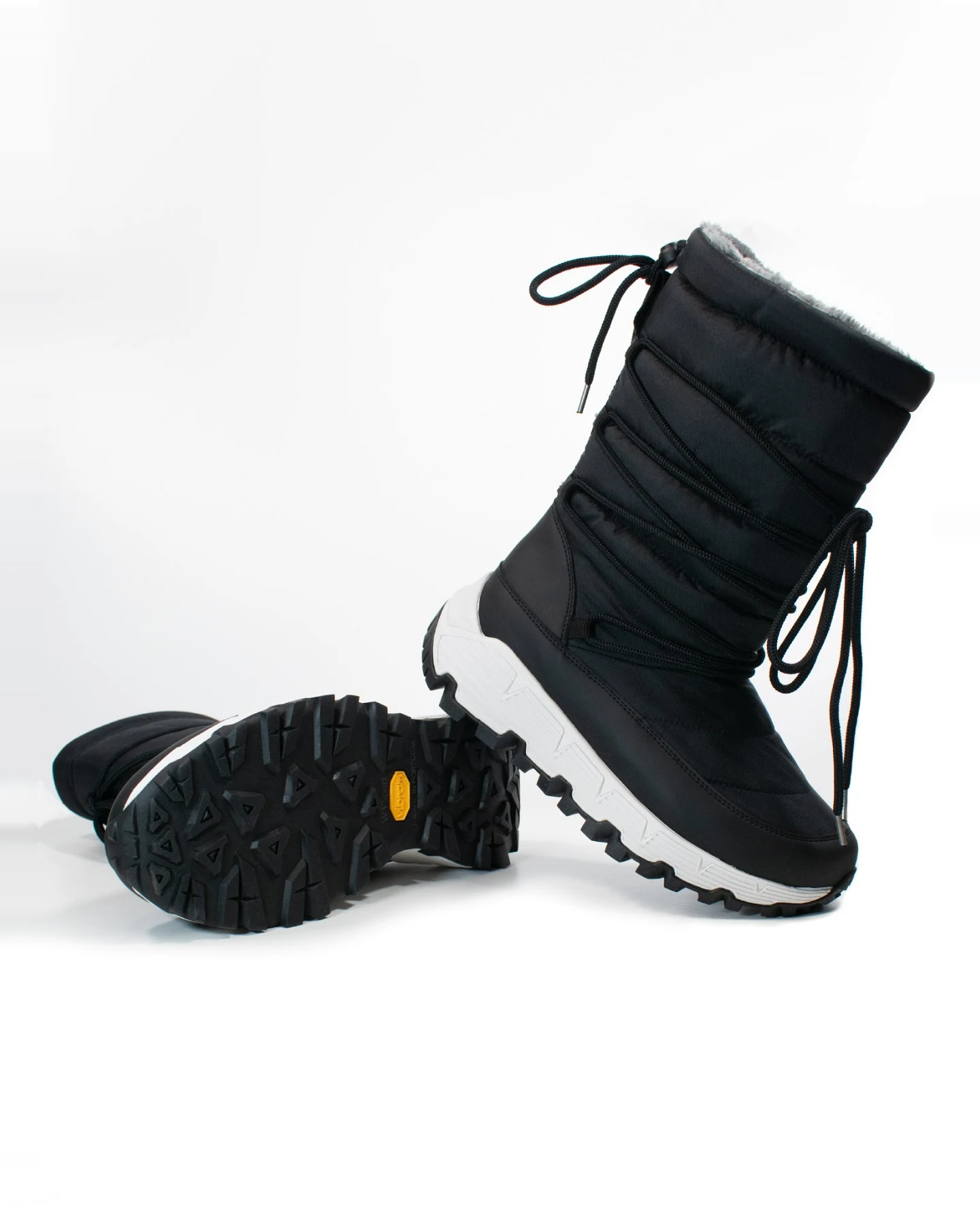 Will's Vegan Store Damen vegan Wvsport Gesteppte Damen Schneestiefel Schwarz – Ansicht 2