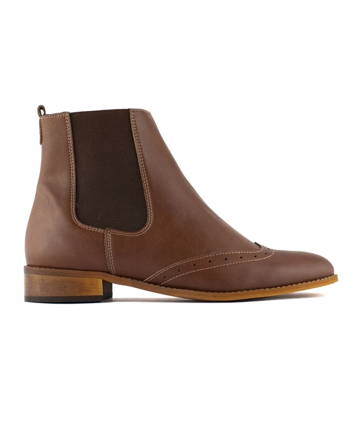 FAIRMA ETHICAL DESIGN Damen vegan Stiefel Pauli Nuss Hellbraun