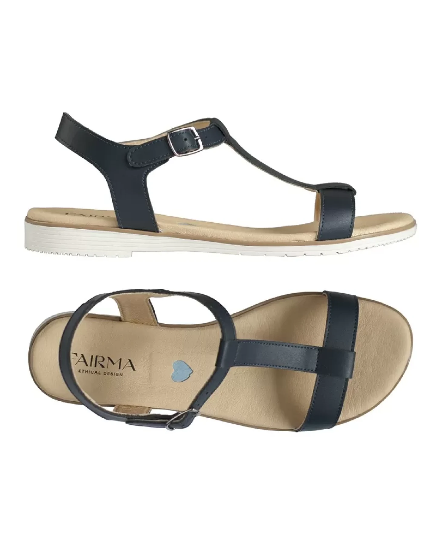 FAIRMA ETHICAL DESIGN Damen vegan Sandalen Ferri Marineblau – Ansicht 2