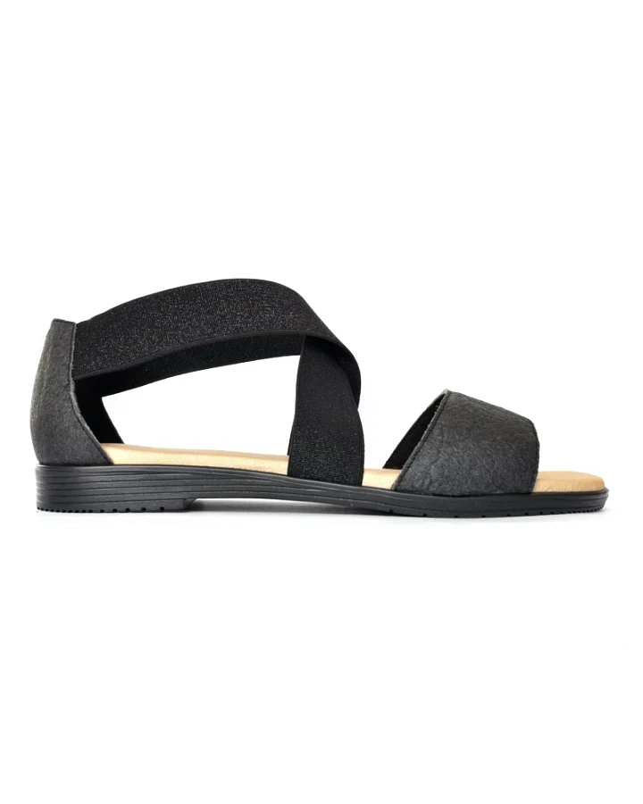 FAIRMA ETHICAL DESIGN Damen vegan Sandalen Flora Pinatex Zwart