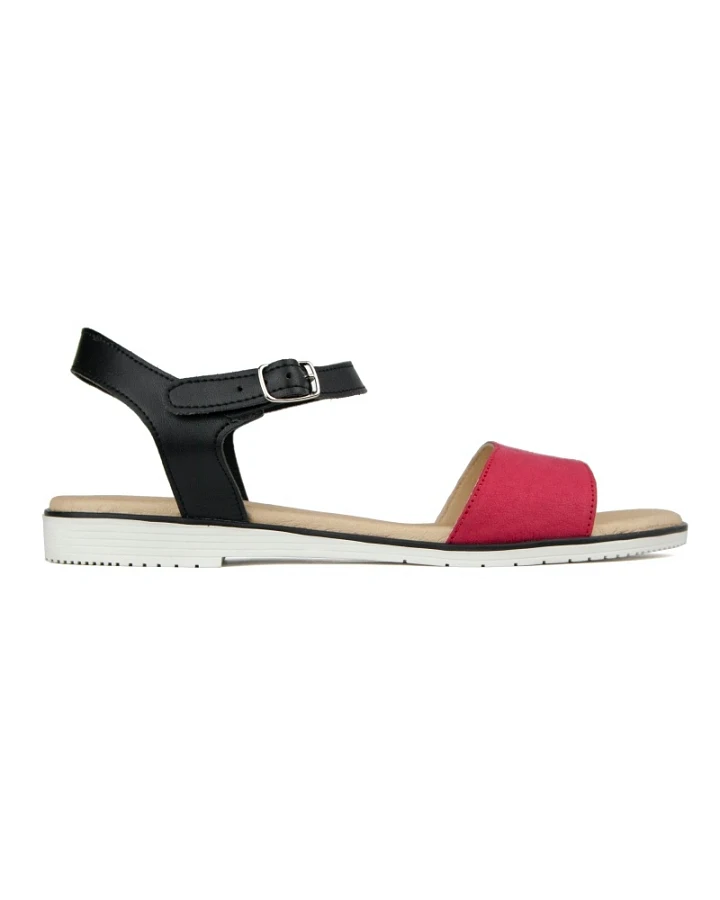 FAIRMA ETHICAL DESIGN Damen vegan Sandalen Maam Washpapa Schwarz & Rot