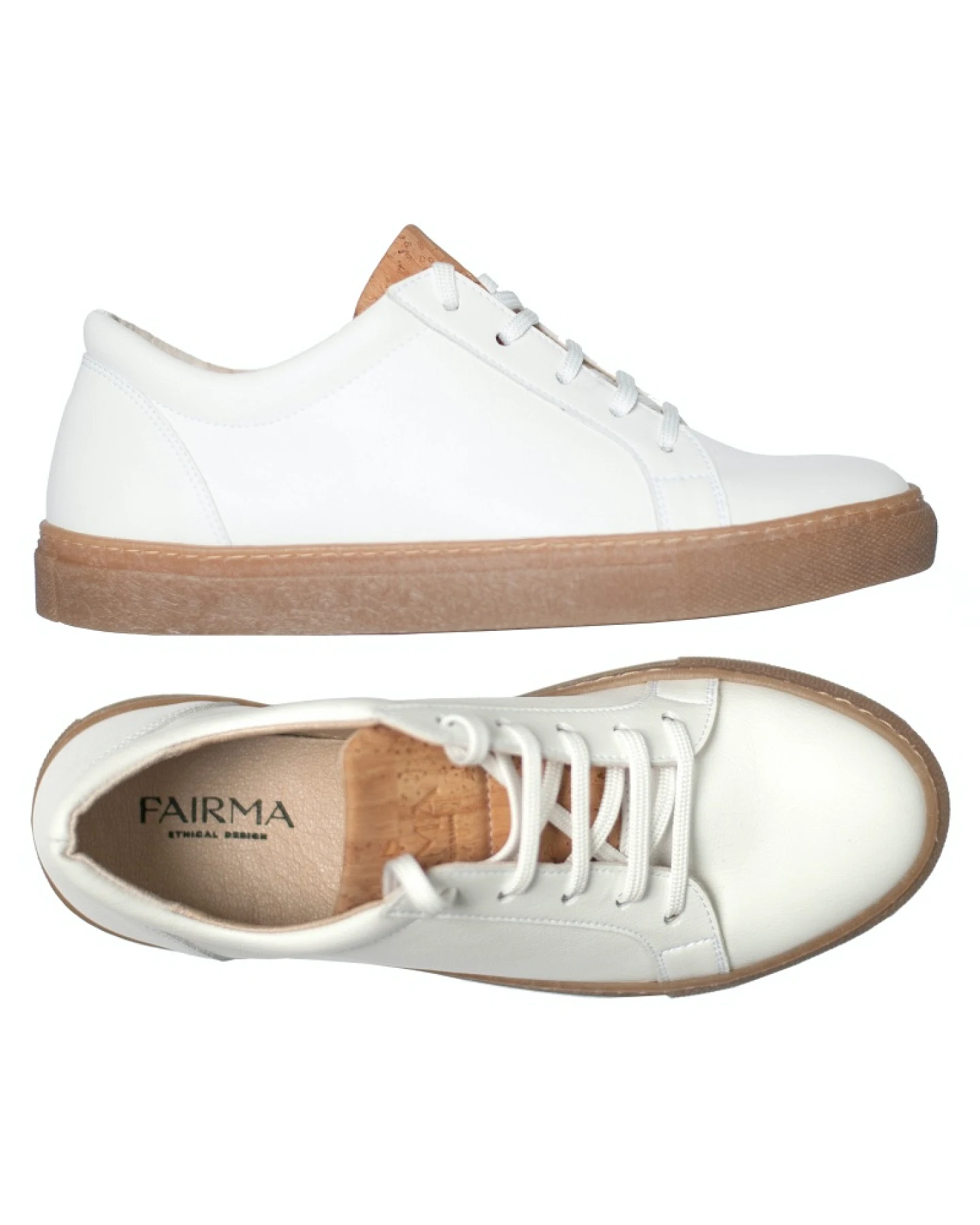 FAIRMA ETHICAL DESIGN Damen vegan Sneaker Oopi Weiß – Ansicht 2