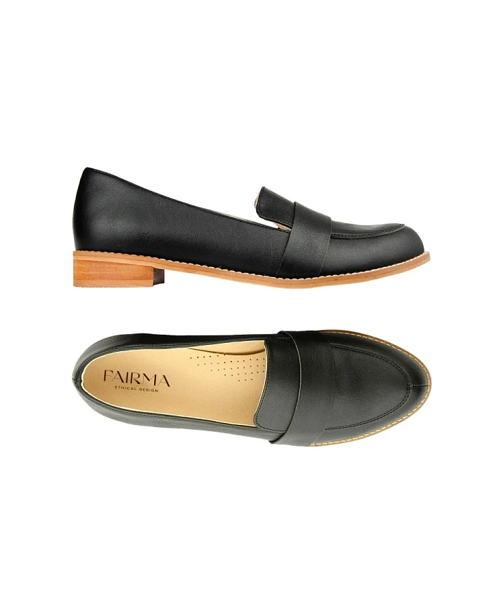 FAIRMA ETHICAL DESIGN Damen vegan Loafer Mokka Schwarz