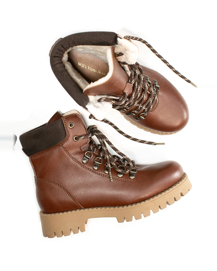 Will's Vegan Store Damen vegan Dock Boots Insulated Mk2 Chestnut