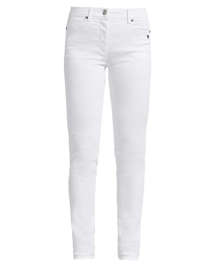LAURIE Damen vegan Hose Laura Slim Mittellang Weiß