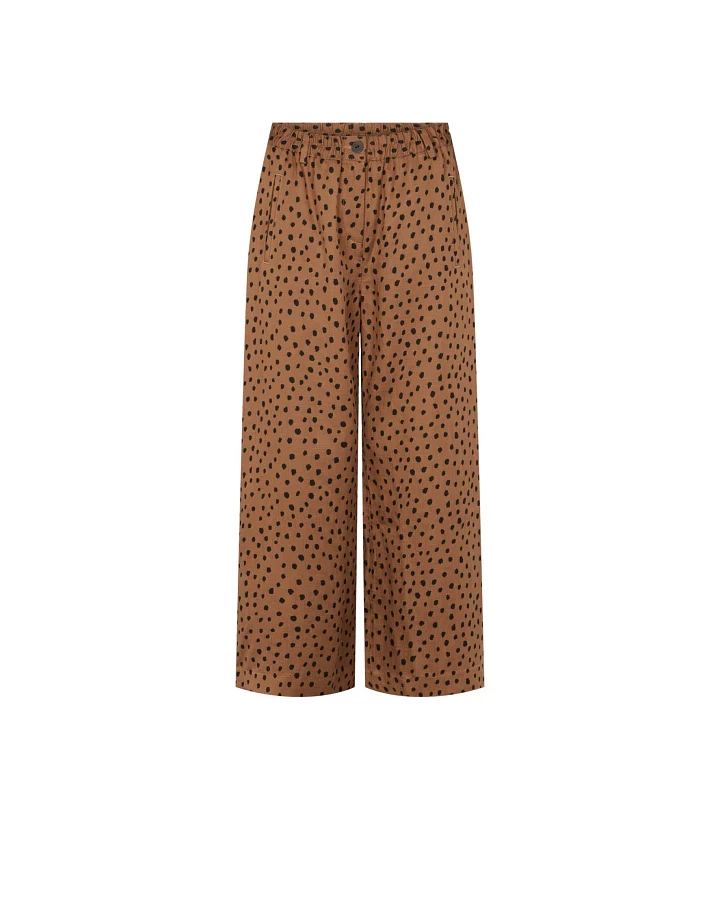 LAURIE Damen vegan Hose Hilde Loose Crop Camel Print
