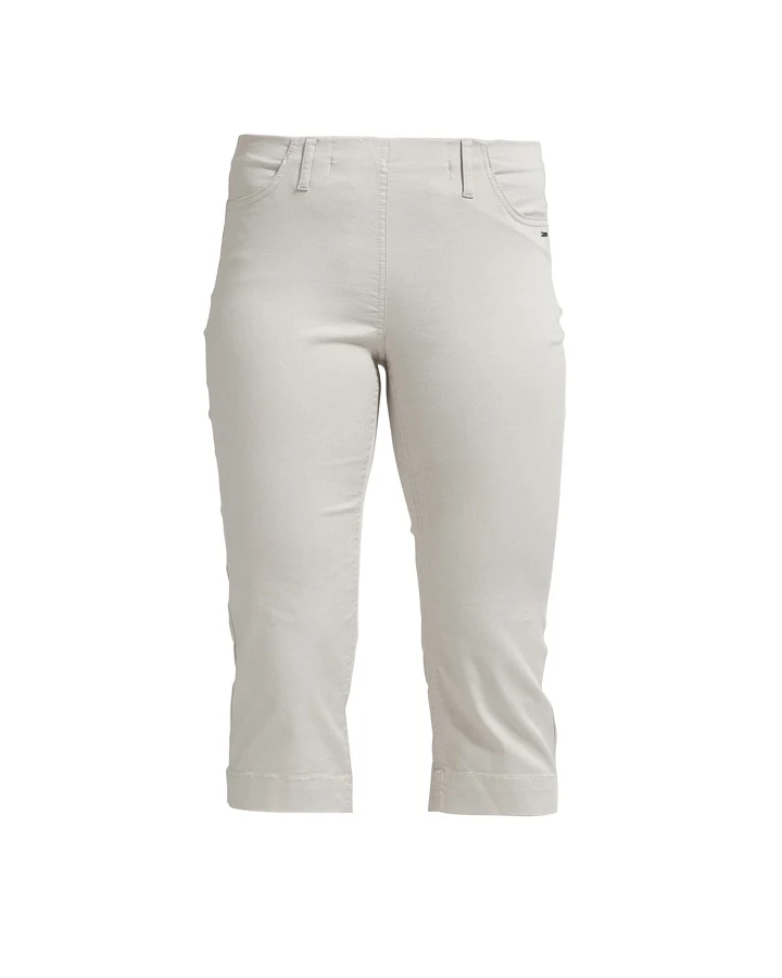 LAURIE Damen vegan Hose Kelly Regular Capri Sl Grau Sand